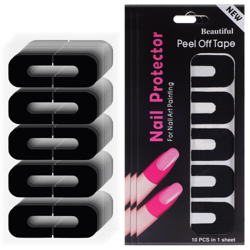 Protections D'ongles En Silicone Souple Noires Pour Manucure 1