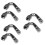 6Pcs Strong Silver Bike Car Extension Adapter Valve 7