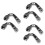 6Pcs Strong Silver Bike Car Extension Adapter Valve 6