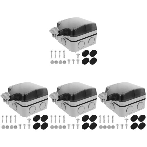4Pcs Outdoor Weatherproof Electrical Junction Box Durable ABS Plastic 1