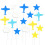 16Pcs Airplanes White Cloud Cupcake Toppers For Birthday Party 5