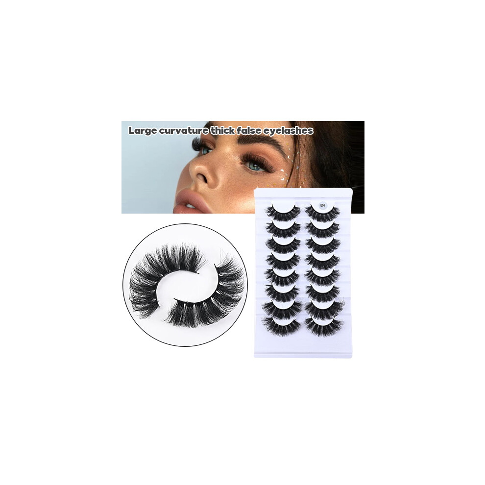 8 Pairs Fluffy Long Eyelashes for Party & Daily Wear