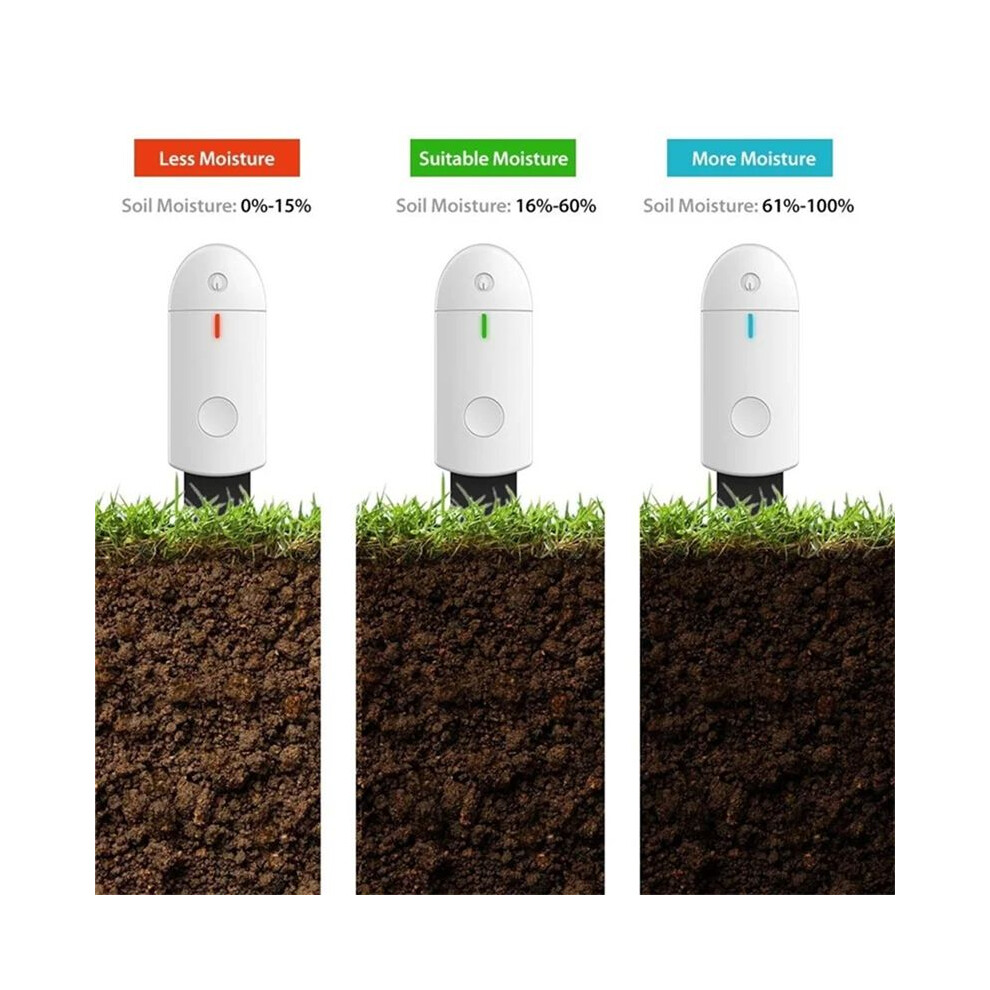Portable Soil Moisture Sensor Monitor Plants Flower Soil Hygrometer Plant Detector Garden Care Planting Humidity Meter White 4852537325561