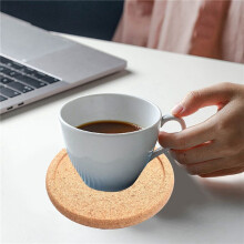 Cork Coasters with Lip for Drinks Absorbent Thick Rustic Saucer with Holder Heat & Water Resistant Best Reusable Natural Round Coasters for Bar Glass