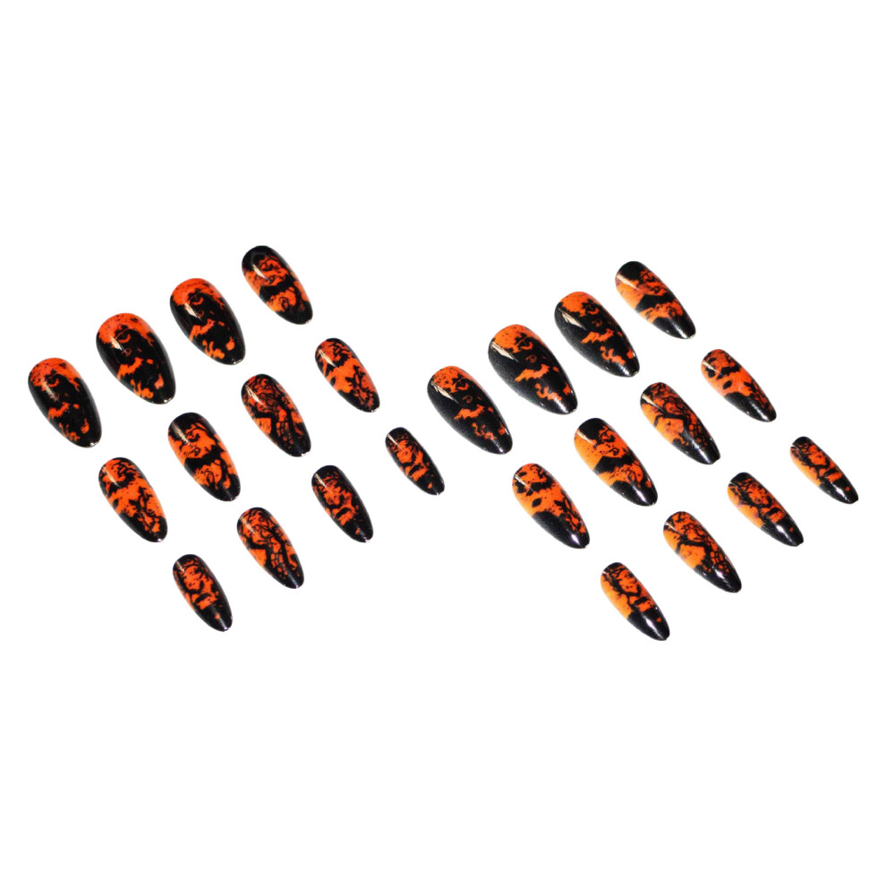 Hue-Grain 24Pcs Gothic Press-On Nails For Women Halloween Diy