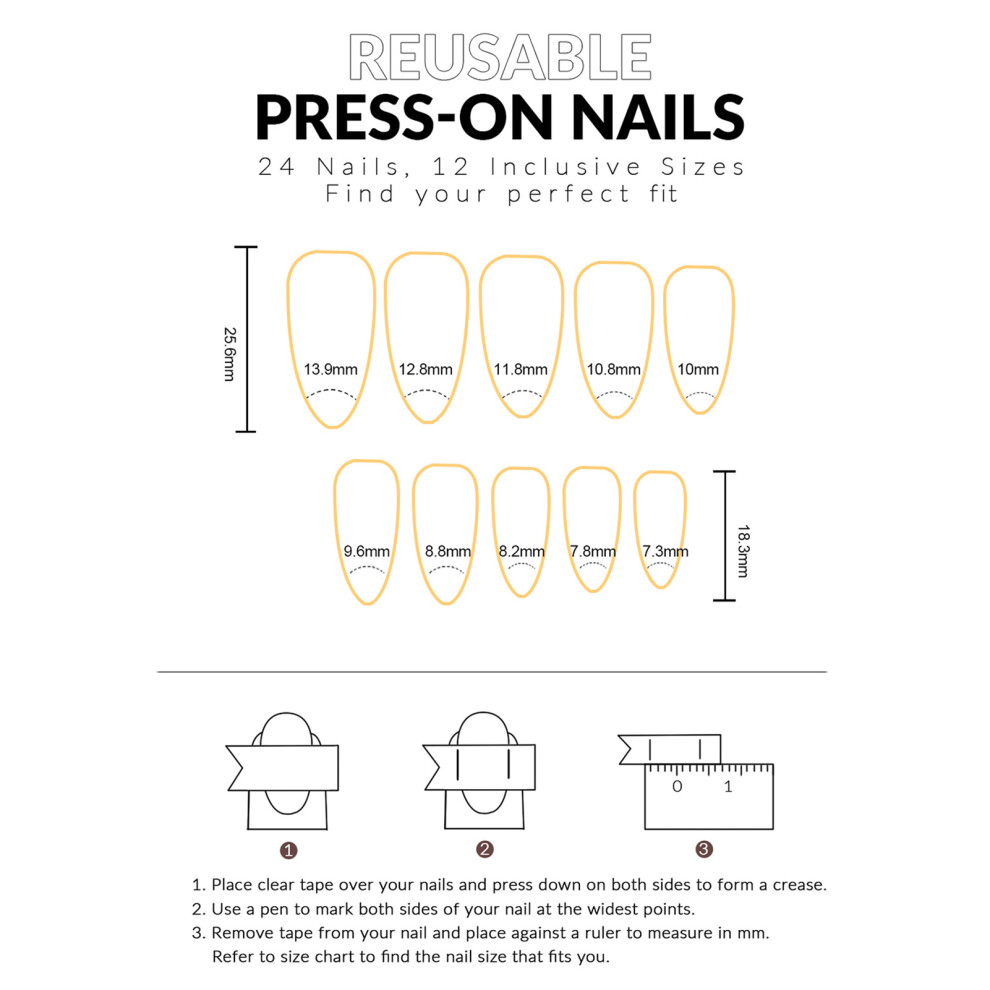 Creation-3C 24Pcs Press On Nails - Pink & Wine Red, Easy Application