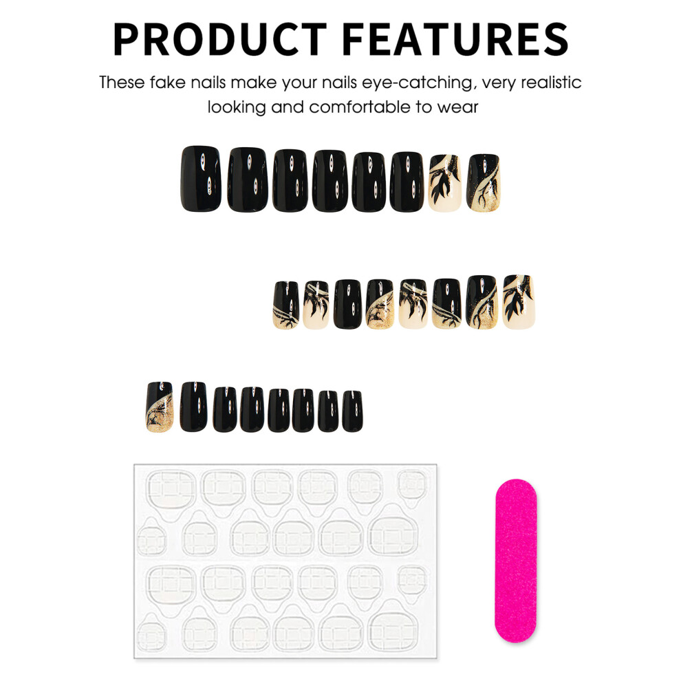 Glitter Nude Square Fake Nails - Unbreakable & Stylish