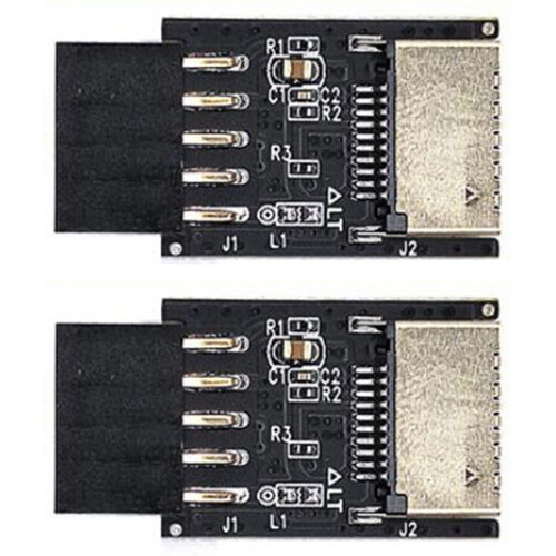 2X Placa-MãE USB 2.0 9Pin para TYPE-C A-KEY Conversor de Conector Frontal USB3.2 TYPE-E Interface Adaptador Extensor Card