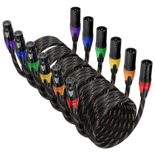 6 Pack XLR-Kabels, XLR Mannelijk Naar Vrouwelijk Microfoonkabel, 3-Pins Gebalanceerde XLR-Luidsprekerkabel voor Microfoonmixer, Luidsprekerpodcast