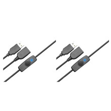 2X Câble D'Extension USB 2.0 de Synchronisation de Données Câble D'Extension USB avec Interrupteur Marche/Arrêt Indicateur LED pour PC Portable