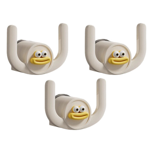 Pack of 3 Practical Adhesive Bathroom Wall Hook Sturdy-White