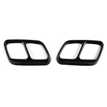 1Pair Rear Dual Exhaust Muffler Pipe Cover Trim for GLK X204 CLS W218 2012-2017 Tail Throat Frame A