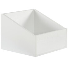 (White) Charles Jacobs Modern Vinyl Record Storage Box Compact LP Holder for 12" Records, Stylish Display and Organiser
