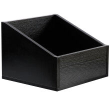 (Black) Charles Jacobs Modern Vinyl Record Storage Box Compact LP Holder for 12" Records, Stylish Display and Organiser