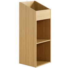 (Oak Effect) Charles Jacobs 2 Level Modern Vinyl Record Storage Unit LP Holder 12" Records Organiser