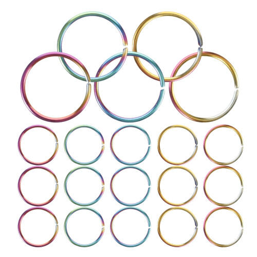 80Pièces Anneaux Clés Métal Ronds Multi Couleur Pour 1