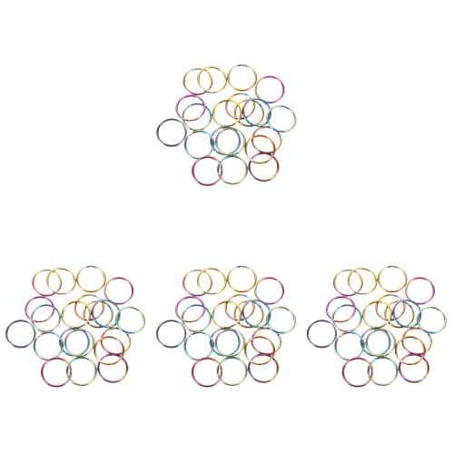 80Pièces Anneaux Clés Métal Ronds Multi Couleur Pour 2