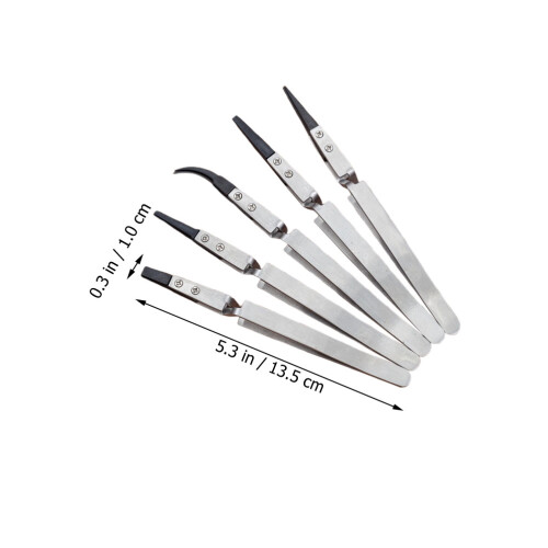 5Pièces Pinces Droites Céramique Antirouille Usage Argent 1