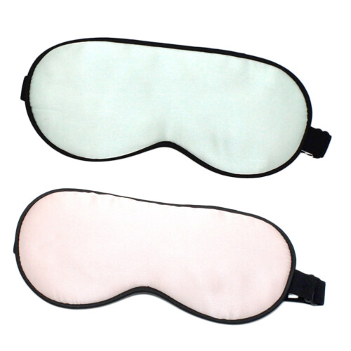 6Pcs Washable Silk Sleep Mask Soft Elastic Bands Solid Cover