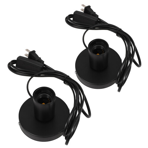 8Pcs Black Aluminum Lamp Base Adapter E27 Screw Socket for Table Lamps