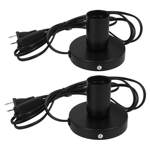 8Pcs Black Aluminum Lamp Base Adapter E27 Screw Socket for Table Lamps 2