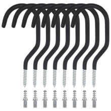 24Pcs Black Heavy Duty Bike Wall Hooks Carbon Steel Garage Rack