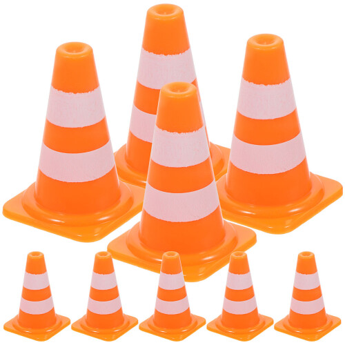 80 Pcs Mini Traffic Sign And Cone Decorations Toys 1