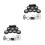 2Sets Black Digital Drum Set Adult Portable Electronic Drum Pads Kit 8