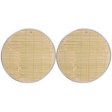 2Pièces Plateau À Raviolis Maison En Bambou Khaki Bord En Acier