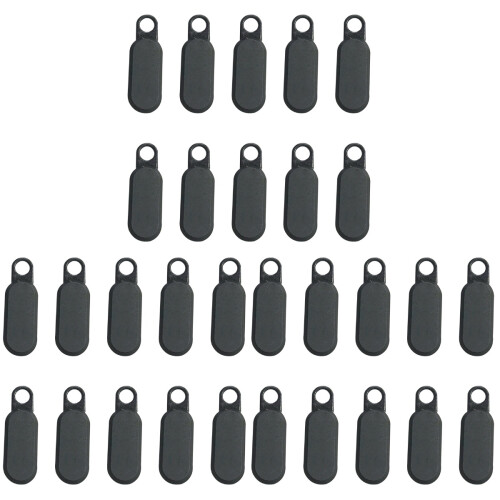 96Pcs PVC Durable Zipper Sliders Black for Luggage Handbag Puller 1