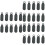 96Pcs PVC Durable Zipper Sliders Black for Luggage Handbag Puller 6