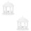 2Pcs Small White Pavilion Figurine ABS for Sand Table and Bonsai Decor 8