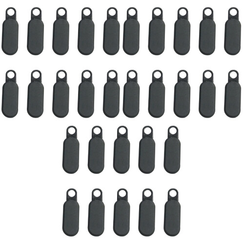 96Pcs PVC Durable Zipper Sliders Black for Luggage Handbag Puller 2