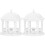 2Pcs Small White Pavilion Figurine ABS for Sand Table and Bonsai Decor 4