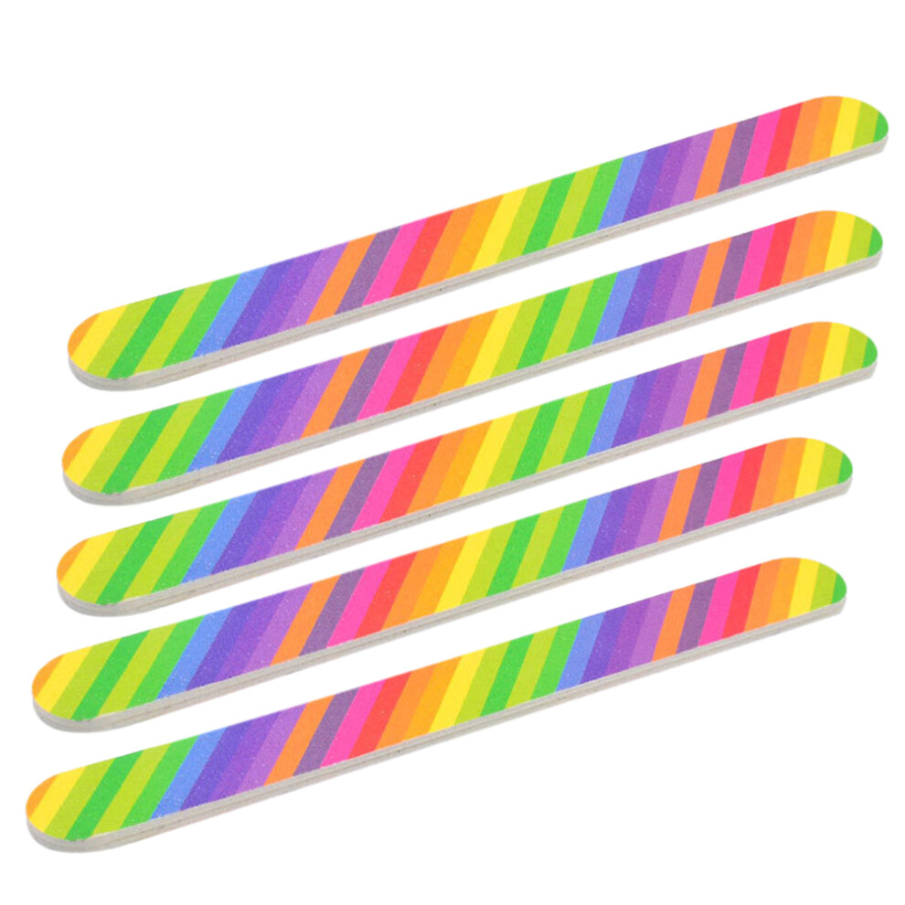 Solustre 40Pcs Double Sided Nail Files Multi Color For Polishing And Nail Art