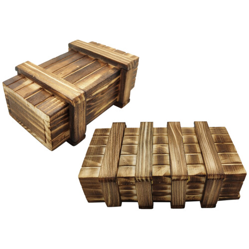 10Pcs Wooden Puzzle Boxes with Compartments Kids Challenge 1