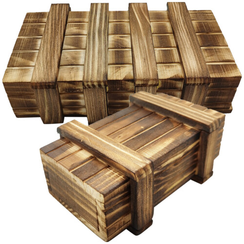 10Pcs Wooden Puzzle Boxes with Compartments Kids Challenge 2