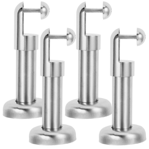 16Pcs Restroom Partition Bracket Silver Stainless Steel Support Foot