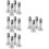 16Pcs Restroom Partition Bracket Silver Stainless Steel Support Foot 8
