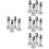 16Pcs Restroom Partition Bracket Silver Stainless Steel Support Foot 7