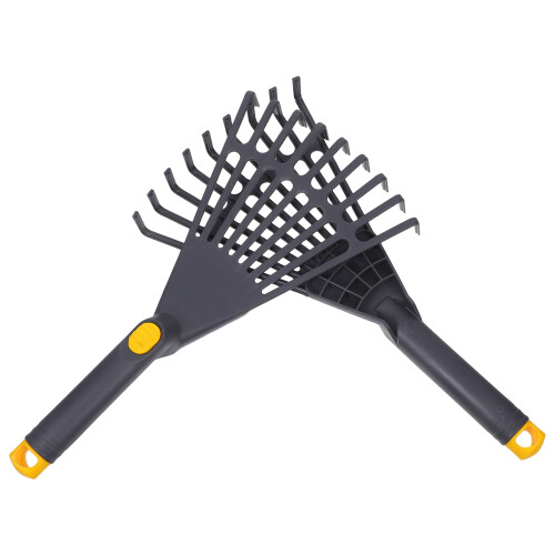 4Pcs Grey Plastic Lawn Rakes with Efficient Teeth for Garden Cleanup 1