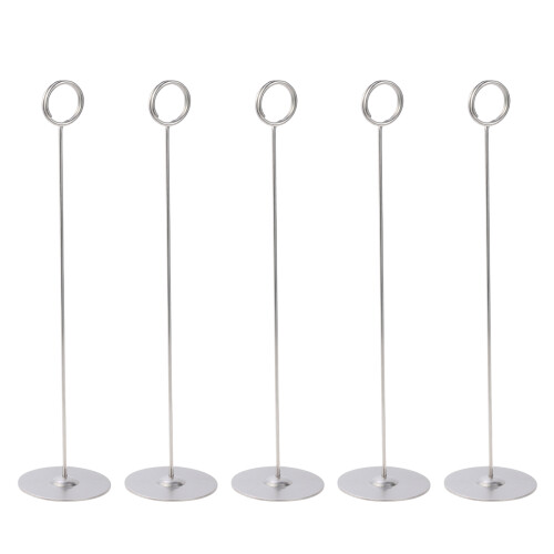 15Pcs Stainless Steel Photo Stands Silver Table Clips for Note Display