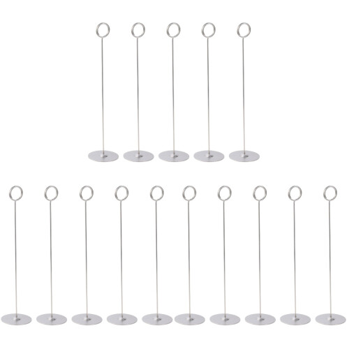 15Pcs Stainless Steel Photo Stands Silver Table Clips for Note Display 1