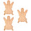 3Pcs Solid Wood Ghost-Shaped Tray for Fruit Dessert and Bread Serving 9