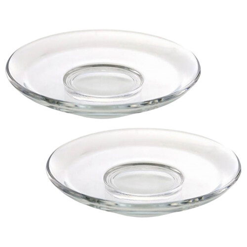 8Pcs Clear Glass Coasters Decorative Tea Cup Saucers for Coffee Table 2