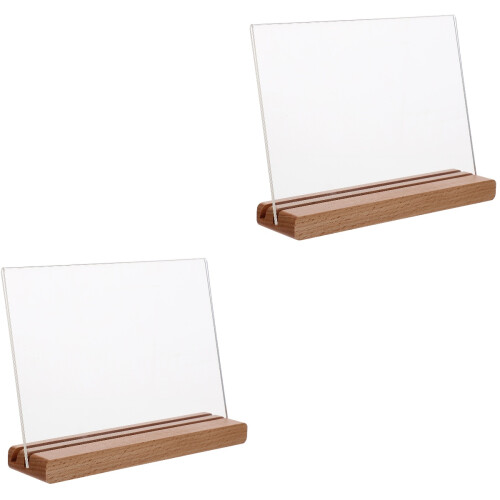 2Pcs Transparent Price Showing Stand Sign Rack for Multipurpose Use 2