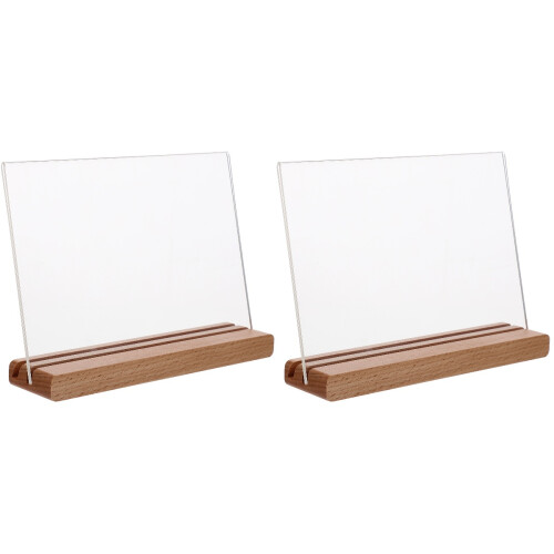 2Pcs Transparent Price Showing Stand Sign Rack for Multipurpose Use 1