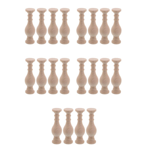 20Pièces Balustres Bois Beige Pour Rampe Escalier Réparation 2