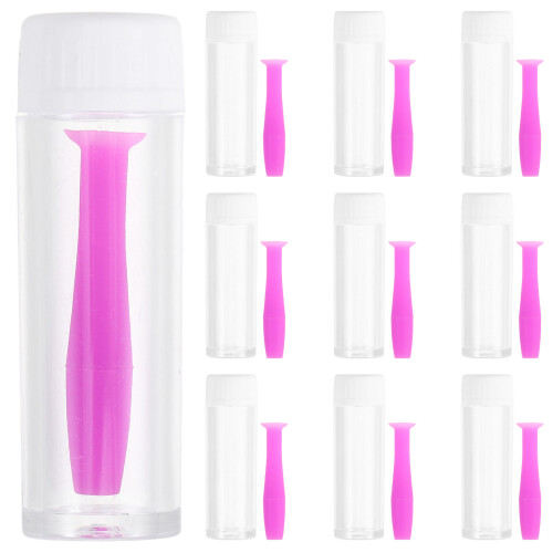 50Pièces Porte-Lentilles Silicone Violet Petit Durable 2