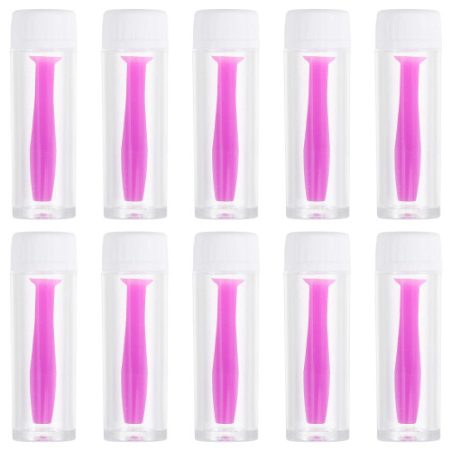 50Pièces Porte-Lentilles Silicone Violet Petit Durable 1